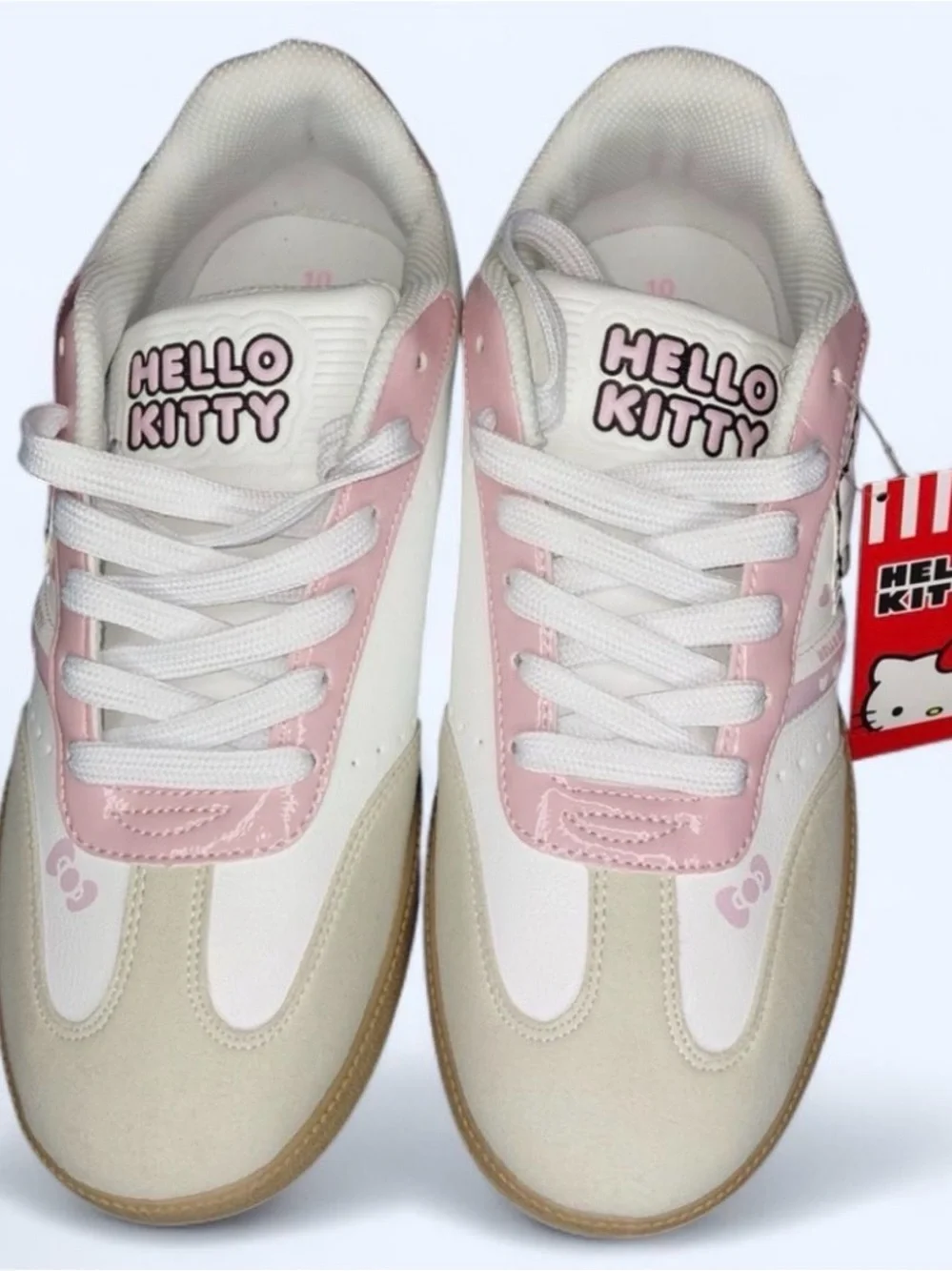 Hello Kitty White, Light Pink & Beige Kids Sneakers